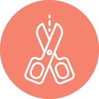 Scissors Line Circle Filled Icon vector