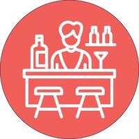 Bar Line Circle Filled Icon vector