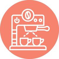 Coffee Machine Line Circle Filled Icon vector