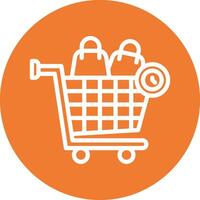 Shopping History Line Circle Background Icon vector
