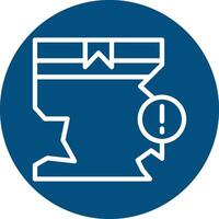 Damaged Package Line Circle Background Icon vector
