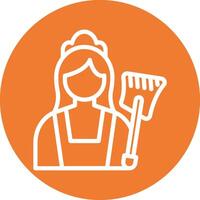 Maid Line Circle Filled Icon vector