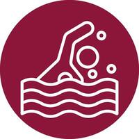 Swimming Line Circle Filled Icon vector