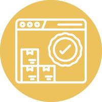 Satisfaction Guaranteed Line Circle Background Icon vector