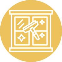 Clean Window Line Circle Filled Icon vector