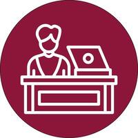 Reception Line Circle Filled Icon vector