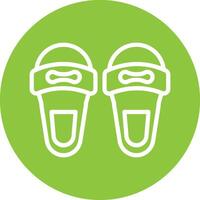 Slippers Line Circle Filled Icon vector