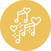Love Song Line Circle Filled Icon vector