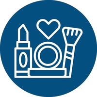 Makeup Line Circle Filled Icon vector