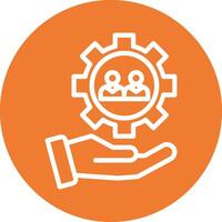 Human Resources Line Circle Background Icon vector