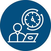 Full Time Job Line Circle Background Icon vector