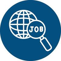 Vacancy Line Circle Background Icon vector