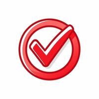 check mark marker red isolated on white background vector
