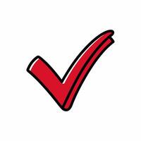 Red Checkmark Tick icon vector