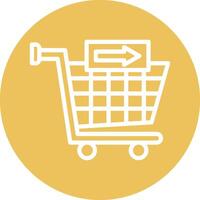 Checkout Line Circle Background Icon vector