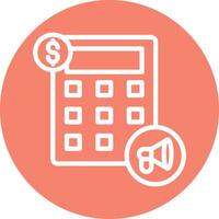 Calculator Line Circle Filled Icon vector