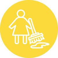 Slippery Flour Line Circle Background Icon vector