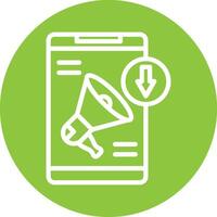 Downloading Line Circle Filled Icon vector