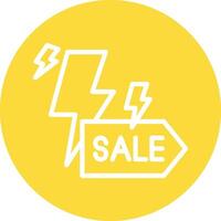 Flash Sale Line Circle Background Icon vector