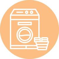 Laundry Machine Line Circle Filled Icon vector