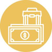 Salary Line Circle Background Icon vector