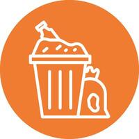 Garbage Line Circle Filled Icon vector