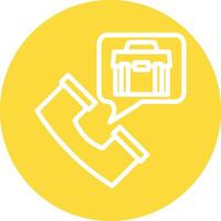 Calling Line Circle Background Icon vector