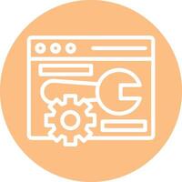 Web Optimization Line Circle Filled Icon vector