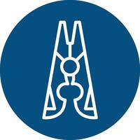 Clothes Pin Line Circle Filled Icon vector
