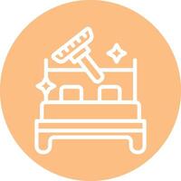 Bed Line Circle Background Icon vector
