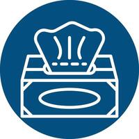 Tissue Box Line Circle Filled Icon vector