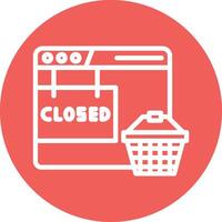 Closed Line Circle Background Icon vector