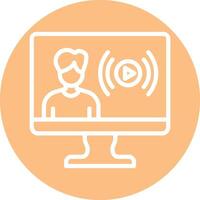 User Live Streaming Line Circle Filled Icon vector