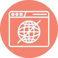 Offline Line Circle Background Icon vector