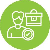 Hired Line Circle Background Icon vector