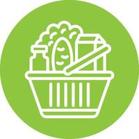 Groceries Line Circle Background Icon vector