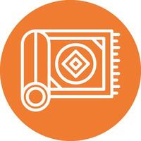 Rug Line Circle Filled Icon vector