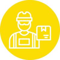 Stolen Package Line Circle Background Icon vector