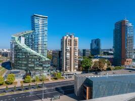 Modern Urban Landscape with High Rise Buildings in Vilnius, Lithuania photo