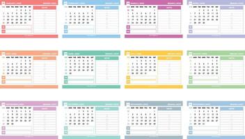 2025 Desk Calendar Design Template In Modern Style vector