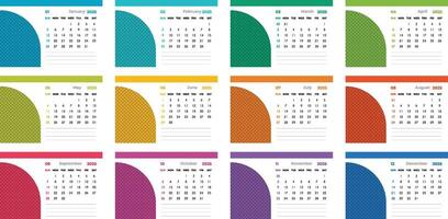 Modern Desk Calendar Design Template Year 2025 vector