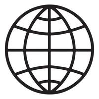 earth globe icon on button vector