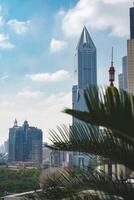 Shanghai Skyline with Jin Mao Tower and Traditional Architecture photo