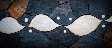 abstract stone pattern with waves and bubbles photo
