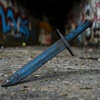 Abandoned dagger on the ground photo