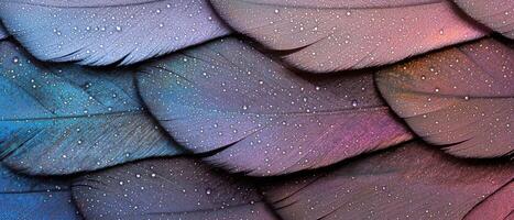 Colorful abstract feather pattern with sparkles photo