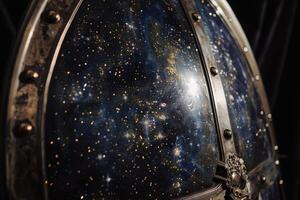 Magical night sky with sparkling stars photo