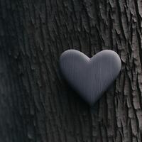 heart carved into tree bark photo