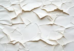 Crumpled white paper texture background photo