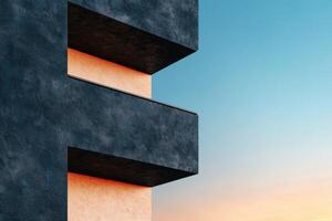modern architectural design with contrasting materials photo